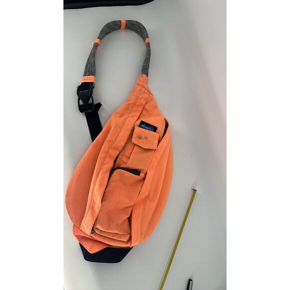 KAVU Rope Sling Bag Orange Hiking Travel Shoulder Daypack - Picture 1 of 3